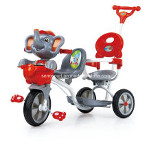 China-Karikatur-Elefant-Doppelt-Baby-Dreiräder mit doppelten Sitzen (SNTR870D)
